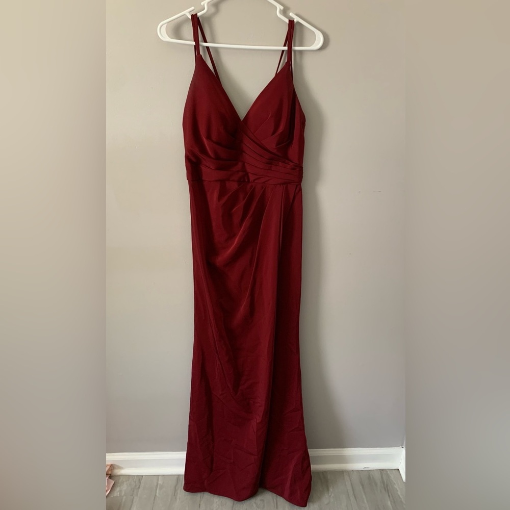 Strappy Maroon V-neck Dress